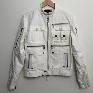 Ralph Lauren Multi-Pocket Technical Moto Jacket – White – Size M